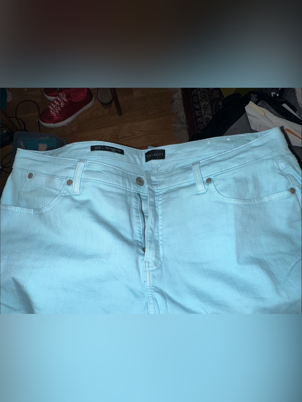 Talbots NWT Slim Ankle Jeans - Light Aqua Blue 16W